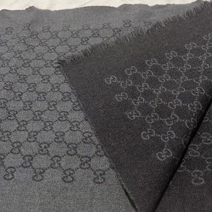 GUCCI Double Jacquard GG Wool Scarf